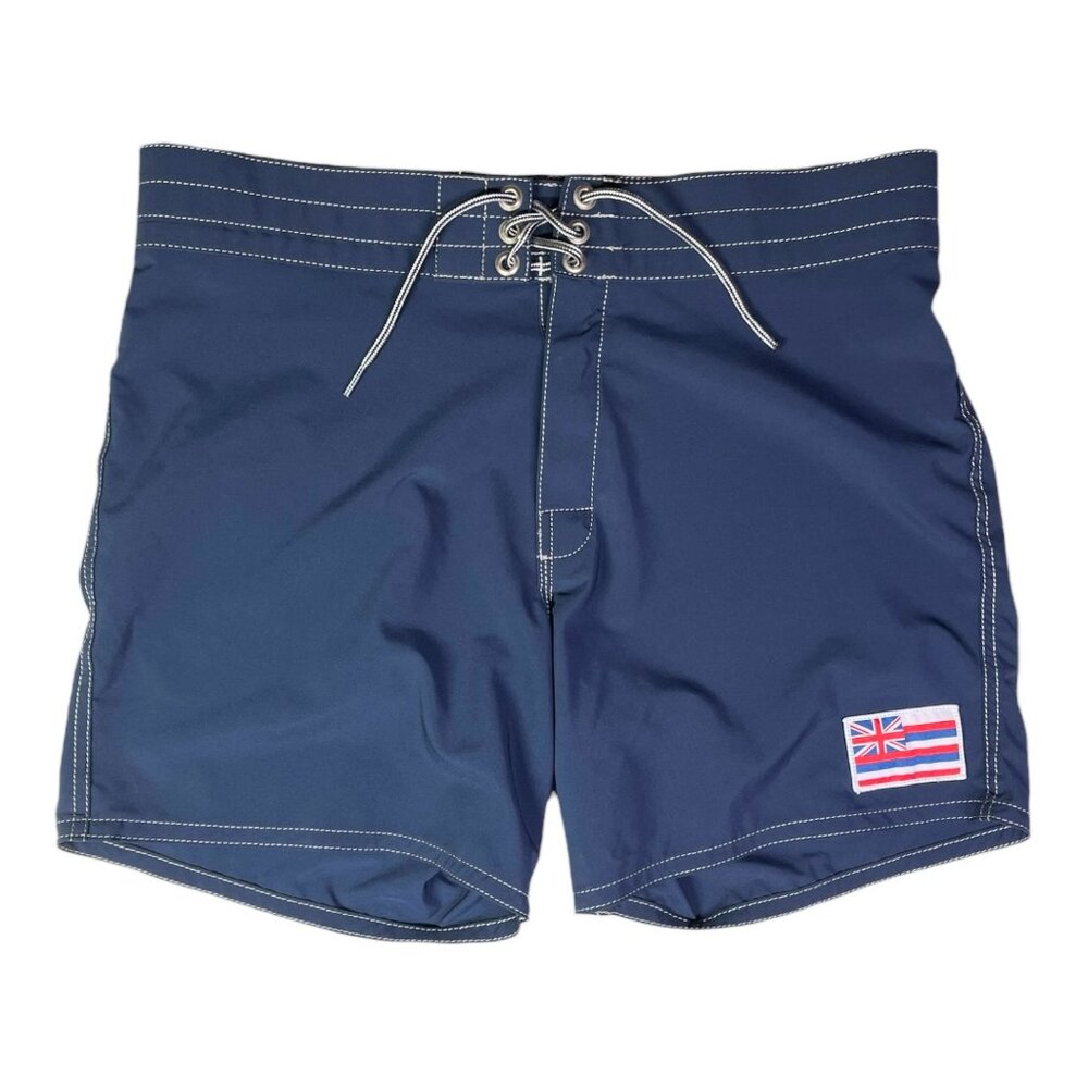 Birdwell Beach Britches Size 34 Navy Blue Lace-Up Front Shorts *Flaw